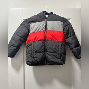 Children's Black and Red Puffer Jacket